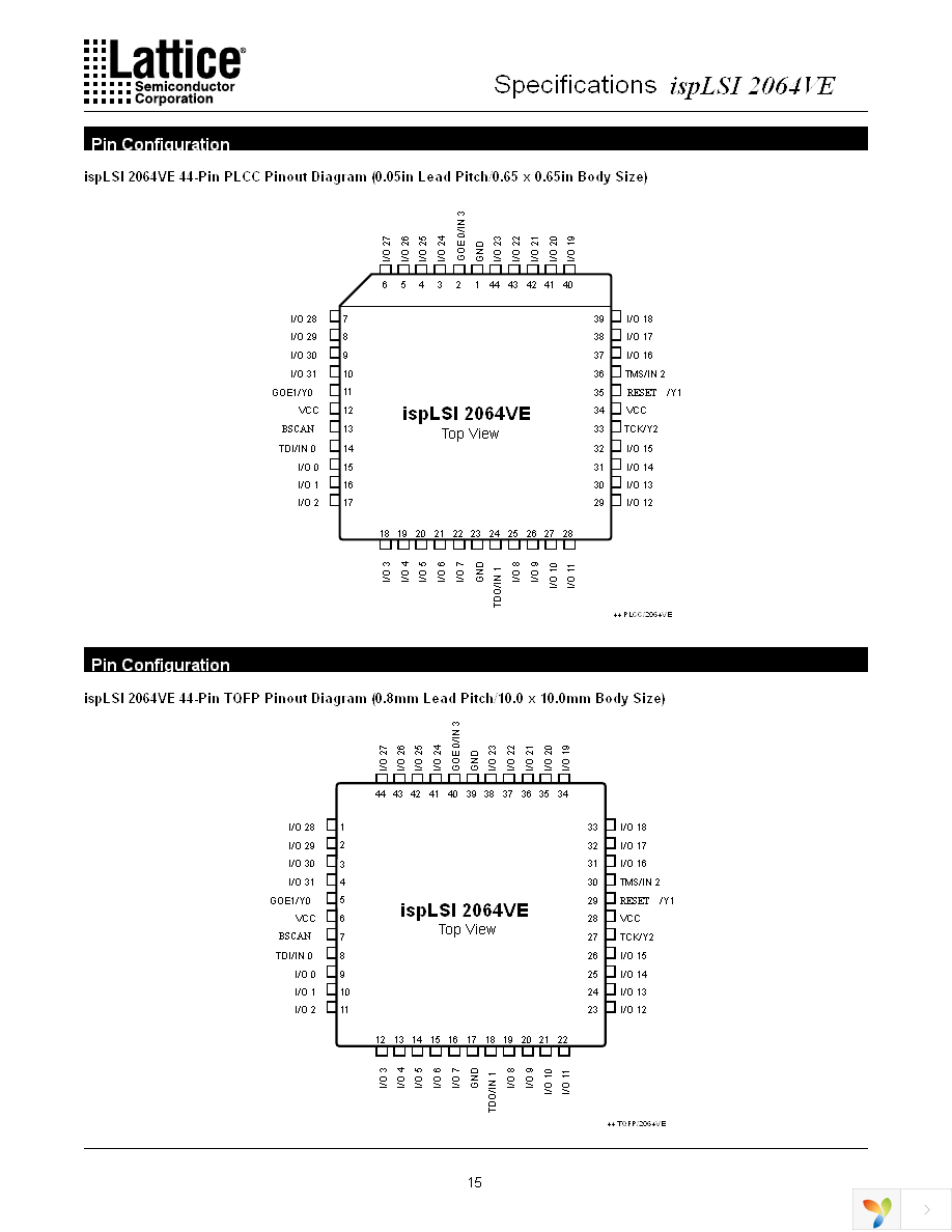 ISPLSI 2064VE-100LTN44 Page 15